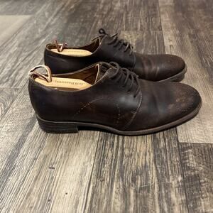 Robert Wayne Loafers Brown Leather Lace up Mens Dress Shoes Size 9.5D Portugal